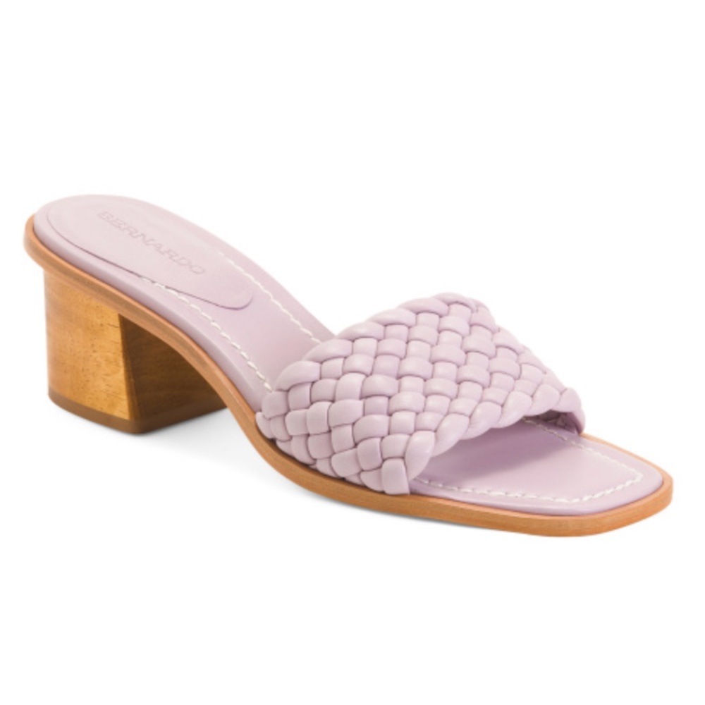BERNARDO Bethesda Woven Mule Sandals - Lilac - Size: 9 - NEW
